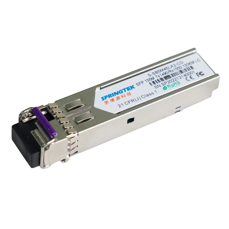 Springtek Tx1490nm Rx1550nm DFB Laser 155M jednomodowy Bidi SFP 120km bardzo daleki zasięg LC 155M SFP