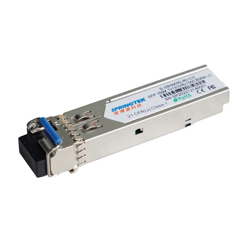 155M BIDI 80km 1310nm/1550nmn Złącze LC DDM WDM Simplex Moduł optyczny Moduł nadawczo-odbiorczy SFP