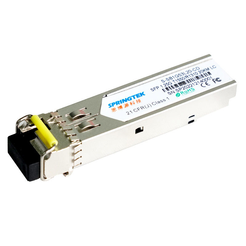 Gorący sprzedawanie SFP Simplex 1.25G 20km WDM BIDI moduł SFP pojedyncze włókno 1550/1310nm SMF cena fabryczna moduł SFP LC