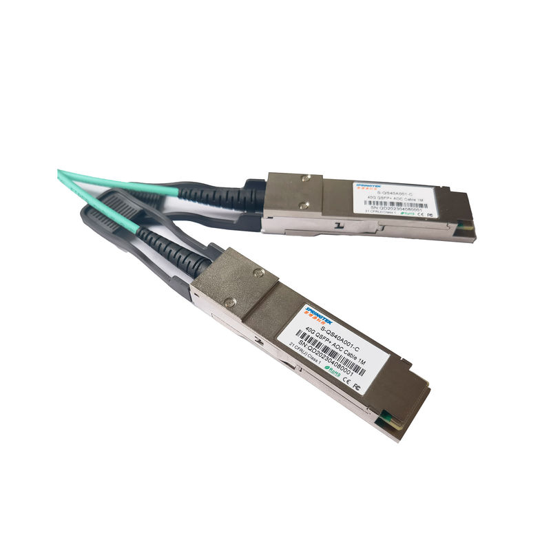 Szybki kabel optyczny Qsfp + Aoc OM3 1 m (33 stopy) Qsfp 40g Sr4 do centrum danych