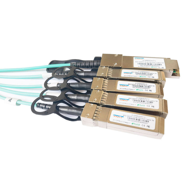 40g Qsfp + do 4x10g Sfp + Aoc Breakout Kable 7m Ddm Om3 Światłowodowy aktywny transceiver optyczny Kabel 850nm Sfp Aoc