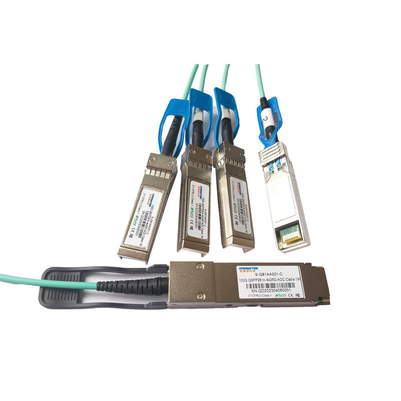 1m (3 stopy) S-Q81AA001-C 1M zgodny aktywny kabel optyczny 100G QSFP28 do 4x25G SFP28 Breakout