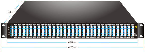 75GHz 64CH 1528.68nm-1566.42nm DWDM MUX DEMUX z portem monitora LC/UPC 1U Rack